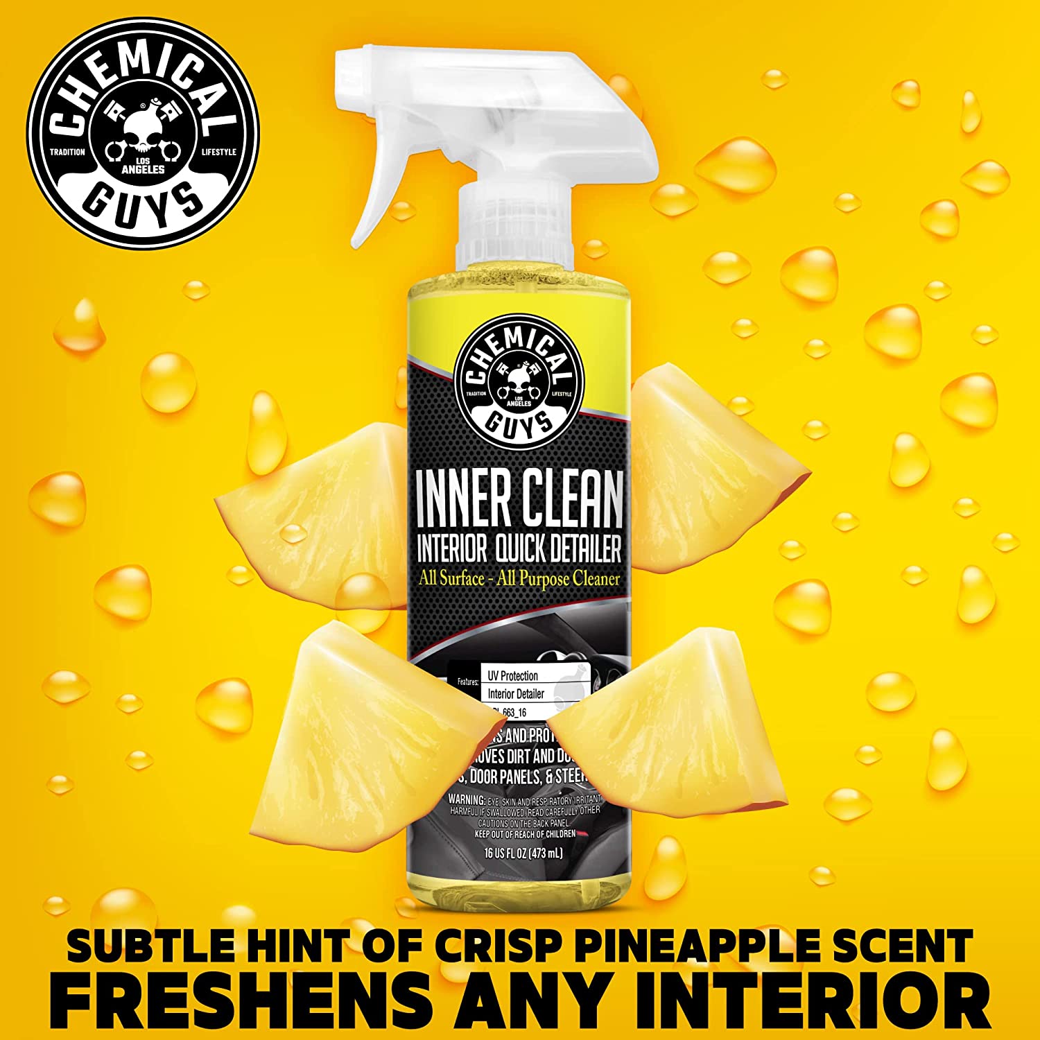 Chemical Guys SPI_663_16 InnerClean Interior Quick Detailer and Protectant (16 oz) , yellow InnerClean 16 oz