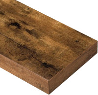 QEEIG Bathroom Floating Shelves for Wall Mounted Shelf Over Toilet Farmhouse Home Decor Display Shelving Small 16 inch Set of 2, Rustic Brown (008-40BN)