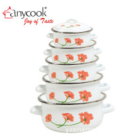 Anybook enamel enamel soup pot two-ear milk pot non-stick frying pan 5-piece enamel pot set 673D