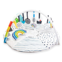Sassy Stages STEM Developmental Play Gym, Sensory Tummy Time Activity Play Mat w/Built-in Instructions, Ultra Plush & Machine Washable Playmat for Babies & Toddlers, 0+ Months