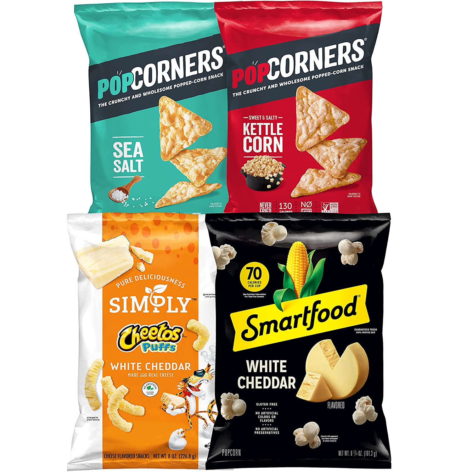 Frito-Lay Smart Snacks Variety Pack, Simply Cheetos, Popcorners, Shareable Big Bags, 4 Count Big Bag Smart Snacks