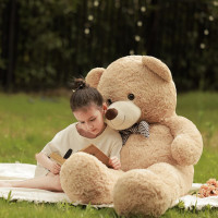Poutmac 47 inch Giant Teddy Bear Stuffed Animal Brown Big Plush Teddy Bear Valentine's Gift for Girlfriend Soft Stuffed Bear Animals for Christmas,Birthday,Mother's Day Brown 47 inch