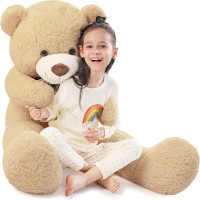 Poutmac 47 inch Giant Teddy Bear Stuffed Animal Brown Big Plush Teddy Bear Valentine's Gift for Girlfriend Soft Stuffed Bear Animals for Christmas,Birthday,Mother's Day Brown 47 inch