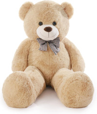 Poutmac 47 inch Giant Teddy Bear Stuffed Animal Brown Big Plush Teddy Bear Valentine's Gift for Girlfriend Soft Stuffed Bear Animals for Christmas,Birthday,Mother's Day Brown 47 inch