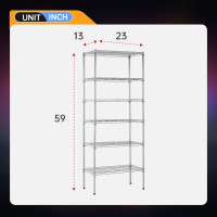 BestOffice Adjustable Wire Shelving Storage Shelves Heavy Duty Shelving Unit for Small Places Kitchen Garage (Chrome, 13