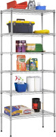 BestOffice Adjustable Wire Shelving Storage Shelves Heavy Duty Shelving Unit for Small Places Kitchen Garage (Chrome, 13