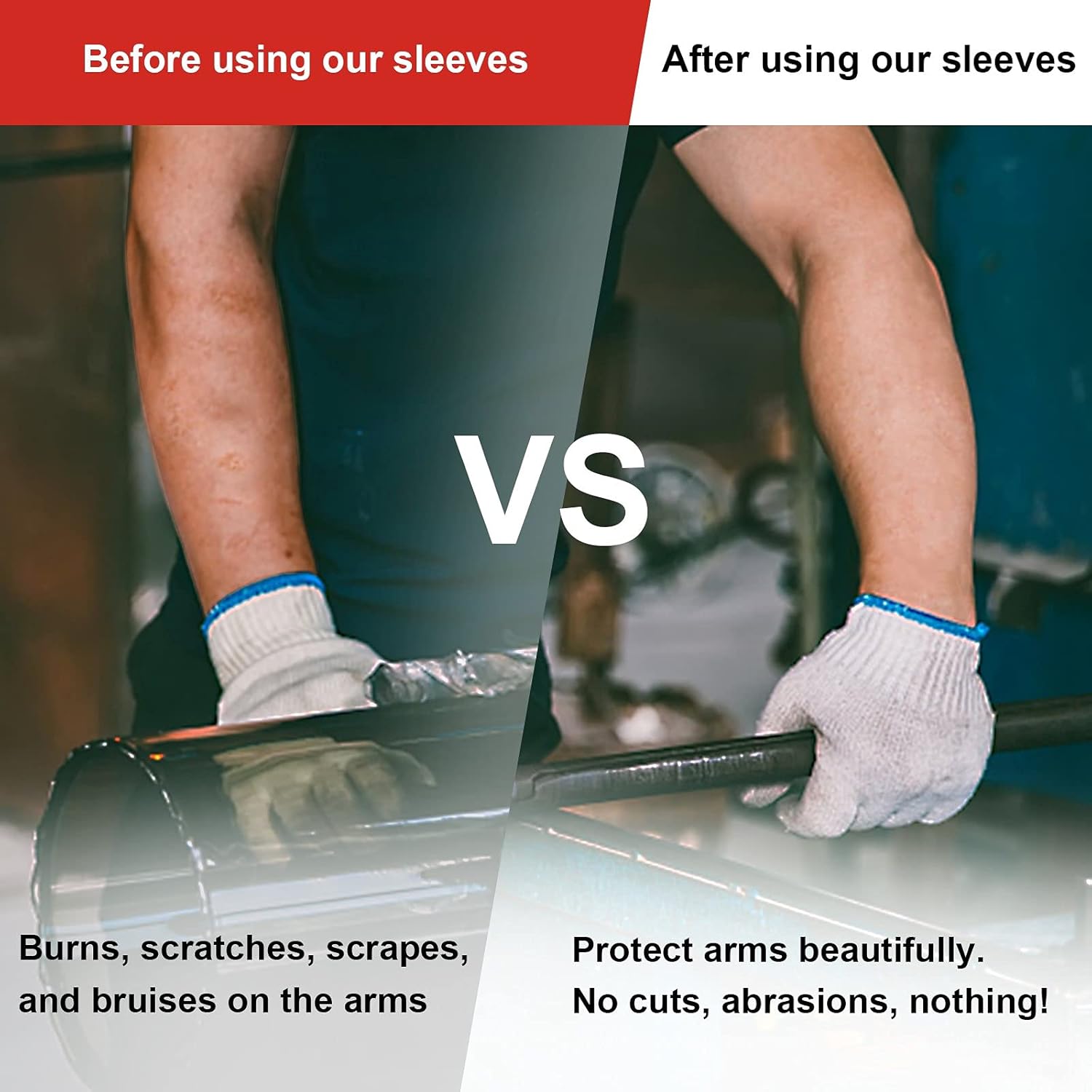 Kevlar-Sleeves Arm Protection Gloves, Heat Scratch Bite & Cut Resistant Safety Mechanic Sleeve, Long Arm Guard Protector for Thin Skin and Bruising Men Women Welding 1 Pair[2023 Protection Upgrade]