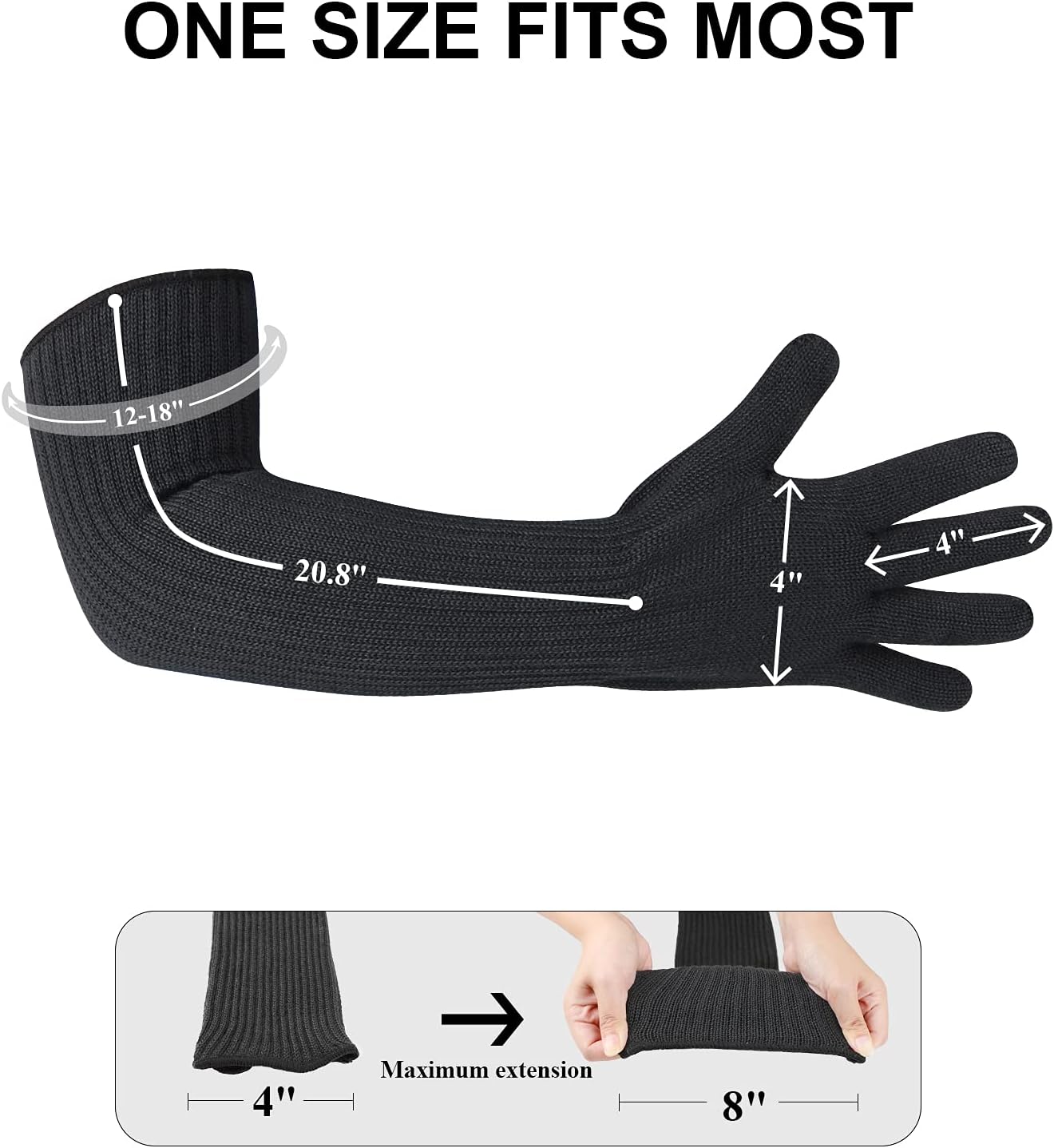 Kevlar-Sleeves Arm Protection Gloves, Heat Scratch Bite & Cut Resistant Safety Mechanic Sleeve, Long Arm Guard Protector for Thin Skin and Bruising Men Women Welding 1 Pair[2023 Protection Upgrade]