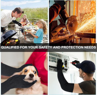 Kevlar-Sleeves Arm Protection Gloves, Heat Scratch Bite & Cut Resistant Safety Mechanic Sleeve, Long Arm Guard Protector for Thin Skin and Bruising Men Women Welding 1 Pair[2023 Protection Upgrade]
