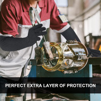 Kevlar-Sleeves Arm Protection Gloves, Heat Scratch Bite & Cut Resistant Safety Mechanic Sleeve, Long Arm Guard Protector for Thin Skin and Bruising Men Women Welding 1 Pair[2023 Protection Upgrade]