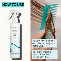 Pacifica Coconut Milk Hair Detangler Spray – Leave-In Conditioning Elixir for Tangle-Free Hair – Instantly Detangles Knots, Adds Shine & Moisture, Prevents Breakage & Frizz – Vegan & Cruelty-Free