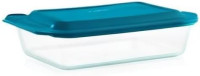 Pyrex Deep 9x13-Inch Glass Baking Dish with Lid, Deep Casserole Dish, Glass Food Container, Oven, Freezer and Microwave Safe, Clear Container 2pc Baking Set