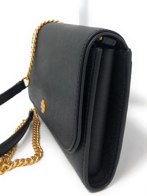 Tory Burch Emerson Flap Tory Gold Hardware Women's Shoulder Bag Black