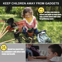 Kids Garden Tools, Rake and Shovel Set, 7 Pieces Gardening Tools for Yard, Beach, Camping Play, Outside Toys for Kids Ages 3 up Gift