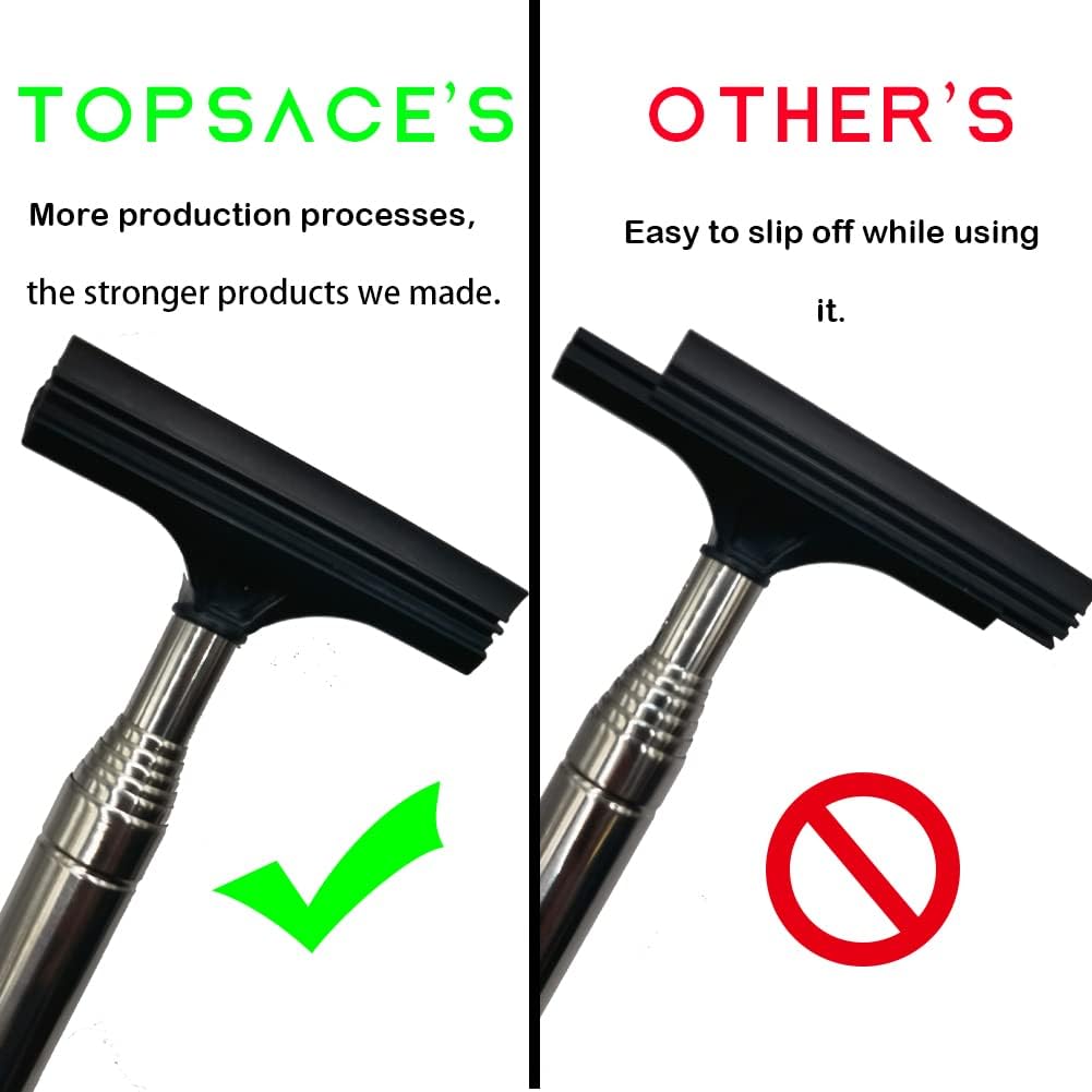 Car Side Mirror Squeegee, Retractable Telescopic Mirror Wiper, Anti-Fog & Water Cleaning Tool for Rainy & Foggy Weather, Extendable 98cm Handle, Portable Auto Mirror Cleaner 1