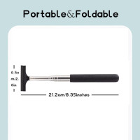 Car Side Mirror Squeegee, Retractable Telescopic Mirror Wiper, Anti-Fog & Water Cleaning Tool for Rainy & Foggy Weather, Extendable 98cm Handle, Portable Auto Mirror Cleaner 1