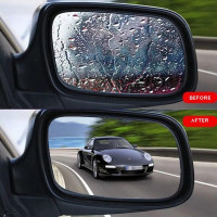 Car Side Mirror Squeegee, Retractable Telescopic Mirror Wiper, Anti-Fog & Water Cleaning Tool for Rainy & Foggy Weather, Extendable 98cm Handle, Portable Auto Mirror Cleaner 1