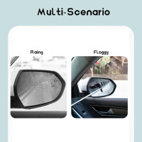 Car Side Mirror Squeegee, Retractable Telescopic Mirror Wiper, Anti-Fog & Water Cleaning Tool for Rainy & Foggy Weather, Extendable 98cm Handle, Portable Auto Mirror Cleaner 1