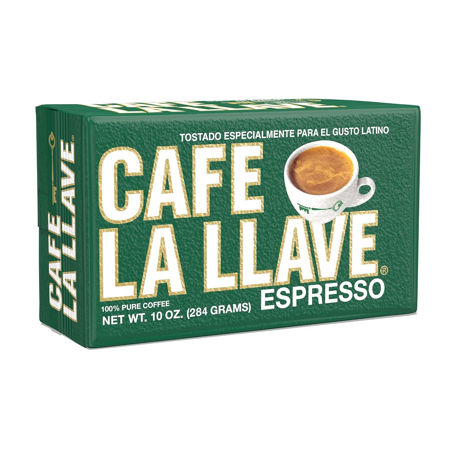 Café La Llave Espresso, Fine Grind, 10 Ounce Brick Ground Espresso 10 Ounce (Pack of 1)