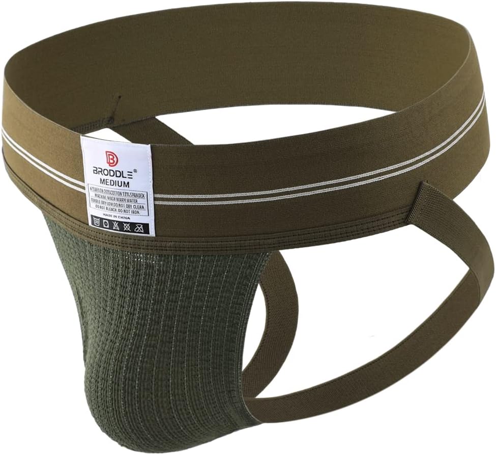 BRODDLE Men's Jockstrap Stretchy Nylon Mesh Pouch Performance Workout Athletic Supporters for Men