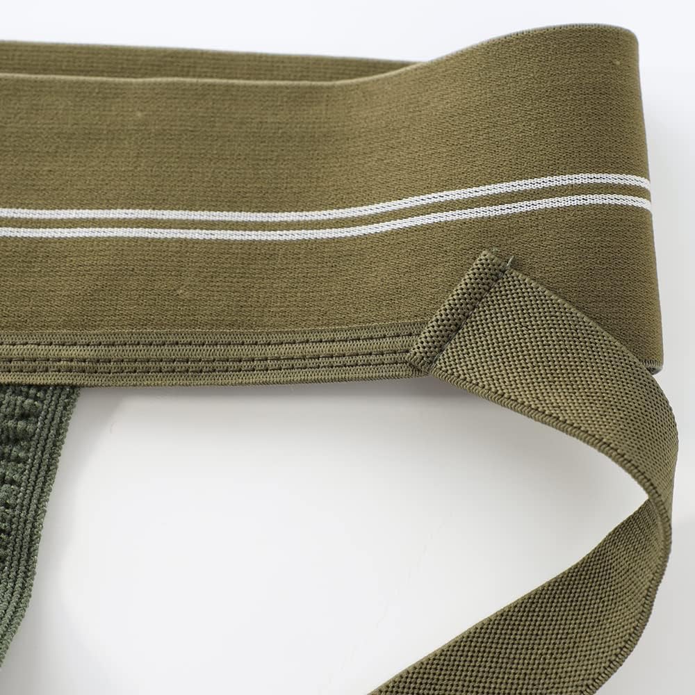 BRODDLE Men's Jockstrap Stretchy Nylon Mesh Pouch Performance Workout Athletic Supporters for Men Green Medium