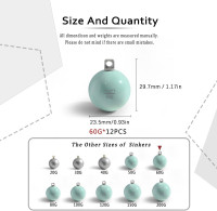 ECOFT Lead Free Fishing Weights Sinkers 20g-200g Coated Egg Sinkers Cannonball Weights Assorted Sizes Bag and Fishing Weights Assortment Box Non-Lead Fishing Weights Saltwater Freshwater 60g(2.11oz)-12pcs