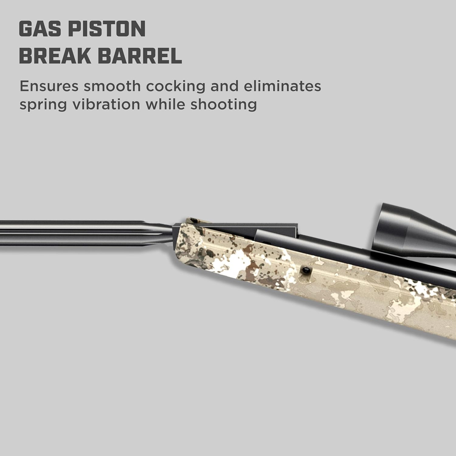 Barra Airguns 1200g Dual Caliber Pellet Rifle, Hunting Pellet Rifle, Break Barrel 1200 FPS Gas Piston .177 Cal or .22 Dual Caliber Camo