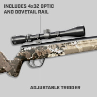 Barra Airguns 1200g Dual Caliber Pellet Rifle, Hunting Pellet Rifle, Break Barrel 1200 FPS Gas Piston .177 Cal or .22 Dual Caliber Camo