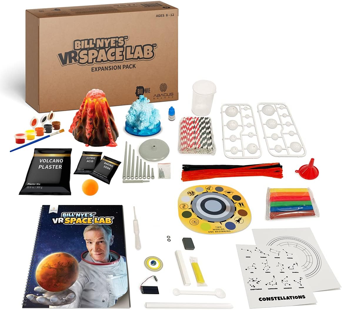 Bill Nye's VR Space Lab - Virtual Reality Kids Science Kit, Book and Interactive STEM Learning Activity Set (Materials & Book Only - Goggles Sold Separately) - for Ages 8 and Up Materials & Book Only (No Goggles)