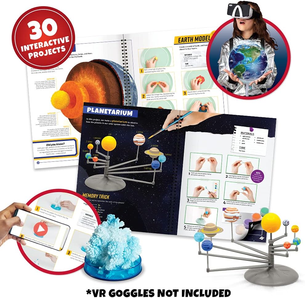 Bill Nye's VR Space Lab - Virtual Reality Kids Science Kit, Book and Interactive STEM Learning Activity Set (Materials & Book Only - Goggles Sold Separately) - for Ages 8 and Up Materials & Book Only (No Goggles)