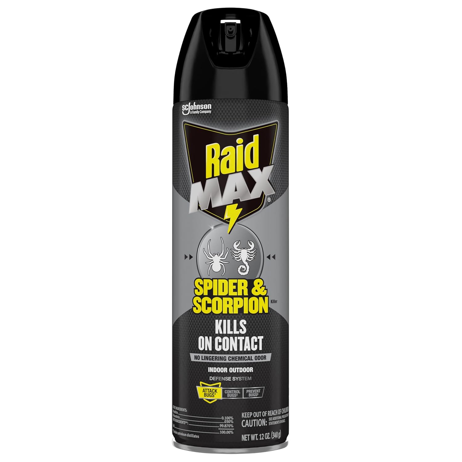 Raid Max Spider and Scorpion Killer, Kills Spiders, Scorpions, Roaches, Ants, Waterbugs, Earwigs, 12 Oz 12 Ounce (Pack of 1)