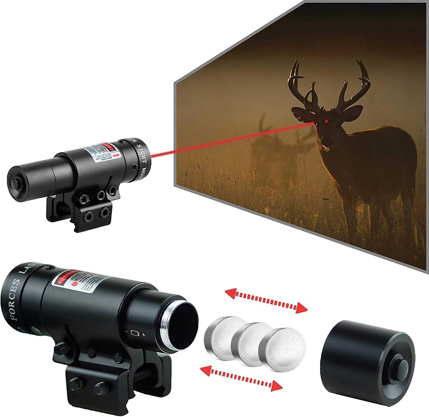 Beileshi Adjustable Dot Laser Sight Compact Tactical Red Laser Sight with Picatinny Mount Alan Wrenches for Hunting