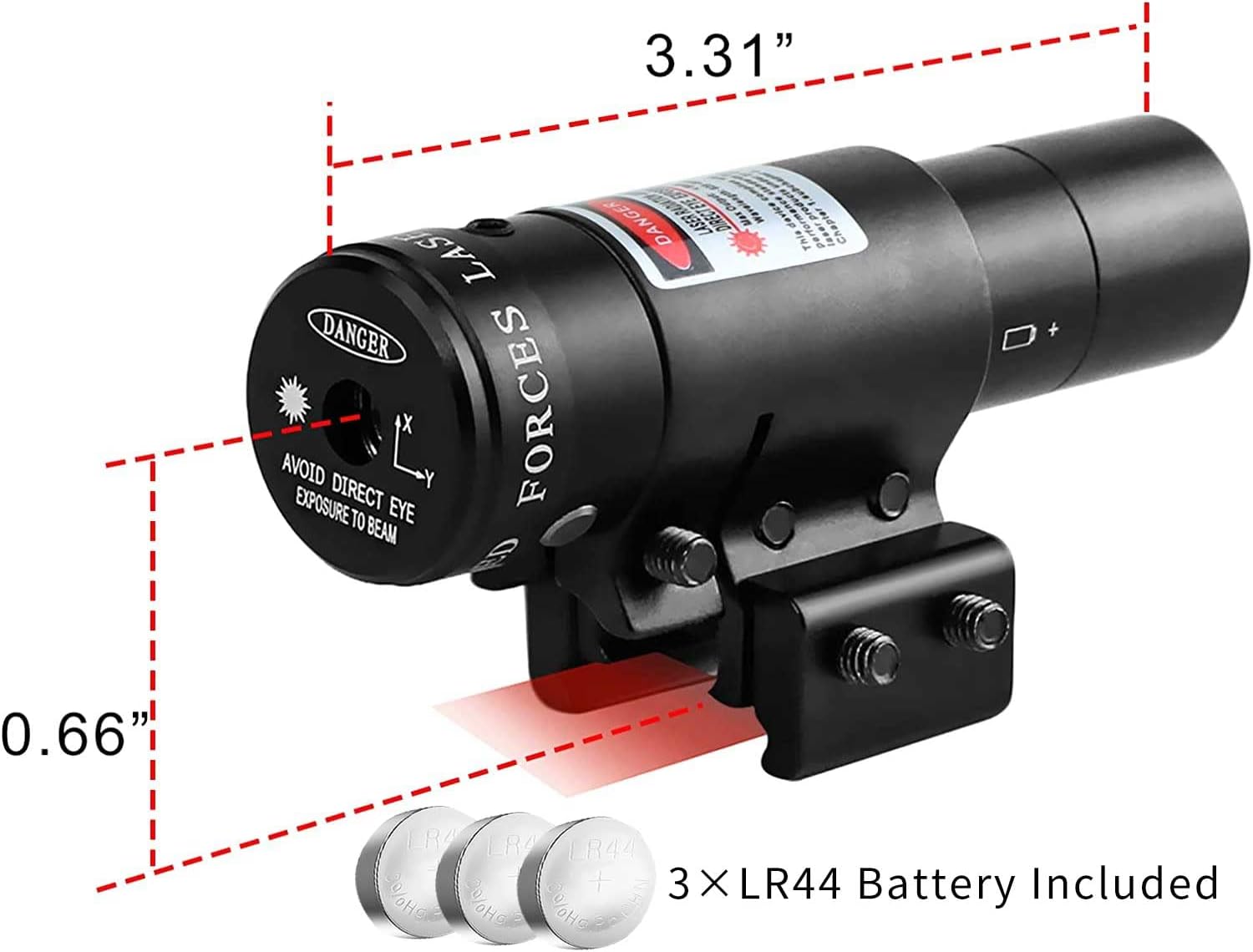Beileshi Adjustable Dot Laser Sight Compact Tactical Red Laser Sight with Picatinny Mount Alan Wrenches for Hunting