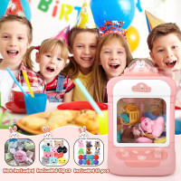 Rabbit Claw Machine for Kids with Plush Toys, Gashapons, Plastic Toys, Dispenser Toys Mini Vending Machine with Music, Mini Claw Machine Crane Game Toys Candy Machine for 3-6,4-8,8-12 Girls and Boys