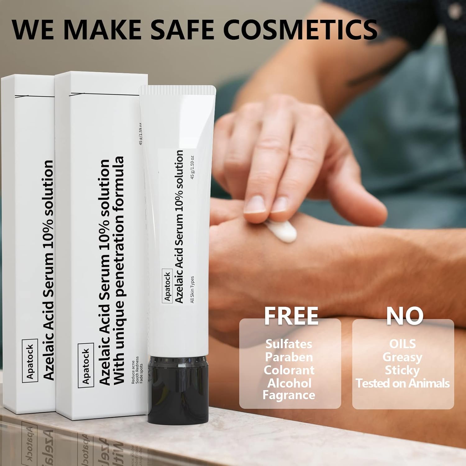 10% Azelaic Acid Serum Solution Apatock,Rosacea Treatment for Face,Dark Spot Remover,Redness Relief for Face，Natural Extracts Gently Acne Treating (1.4 oz（Pack of 1）)