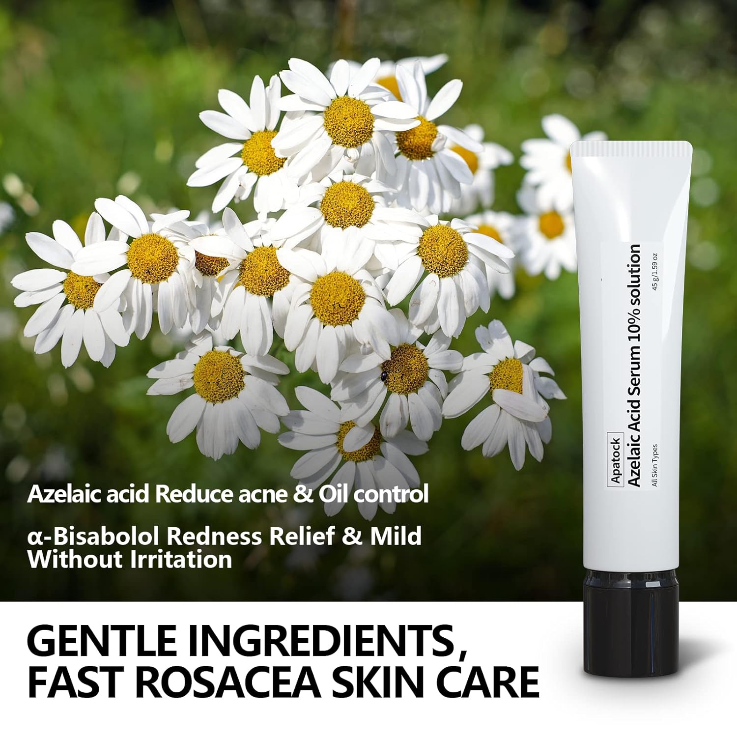 10% Azelaic Acid Serum Solution Apatock,Rosacea Treatment for Face,Dark Spot Remover,Redness Relief for Face，Natural Extracts Gently Acne Treating (1.4 oz（Pack of 1）)