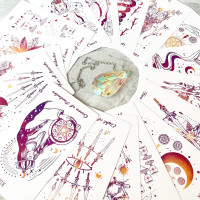 78 Tarot Cards with Guide Book - Tarot Deck Gift Set with Tarot Cloth, Chakra Stones & Tarot Bag, Purple Tarot Cards Fortune Telling Game Craft Cardboard for Beginners and Expert Readers