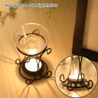 Tealight Wax Warmer Oil Burner, Iron Wax Melter Tea Light Holder, Wax Melt Burner Candle Wax Warmer Non Electric Oil Warmer (Pink)