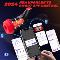 Sex Toys for Men Male Masturbator - APP Control Adult Toys Male Masturbators Penis Pump with 9 Sucking & 9 Vibrating, 3D Textured Sleeve Heating Blowjob Mens Sex Toy, LCD Display Pocket Pussy for Men