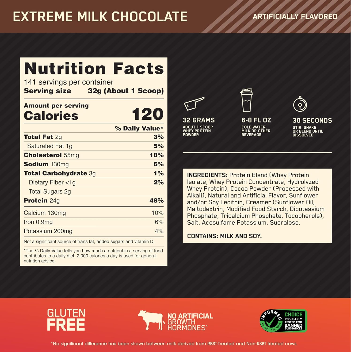 Optimum Nutrition Gold Standard 100% Whey Protein Powder, Extreme Milk Chocolate, 10 Pound (Packaging May Vary) Extreme Milk Chocolate 10 Pound (Pack of 1)