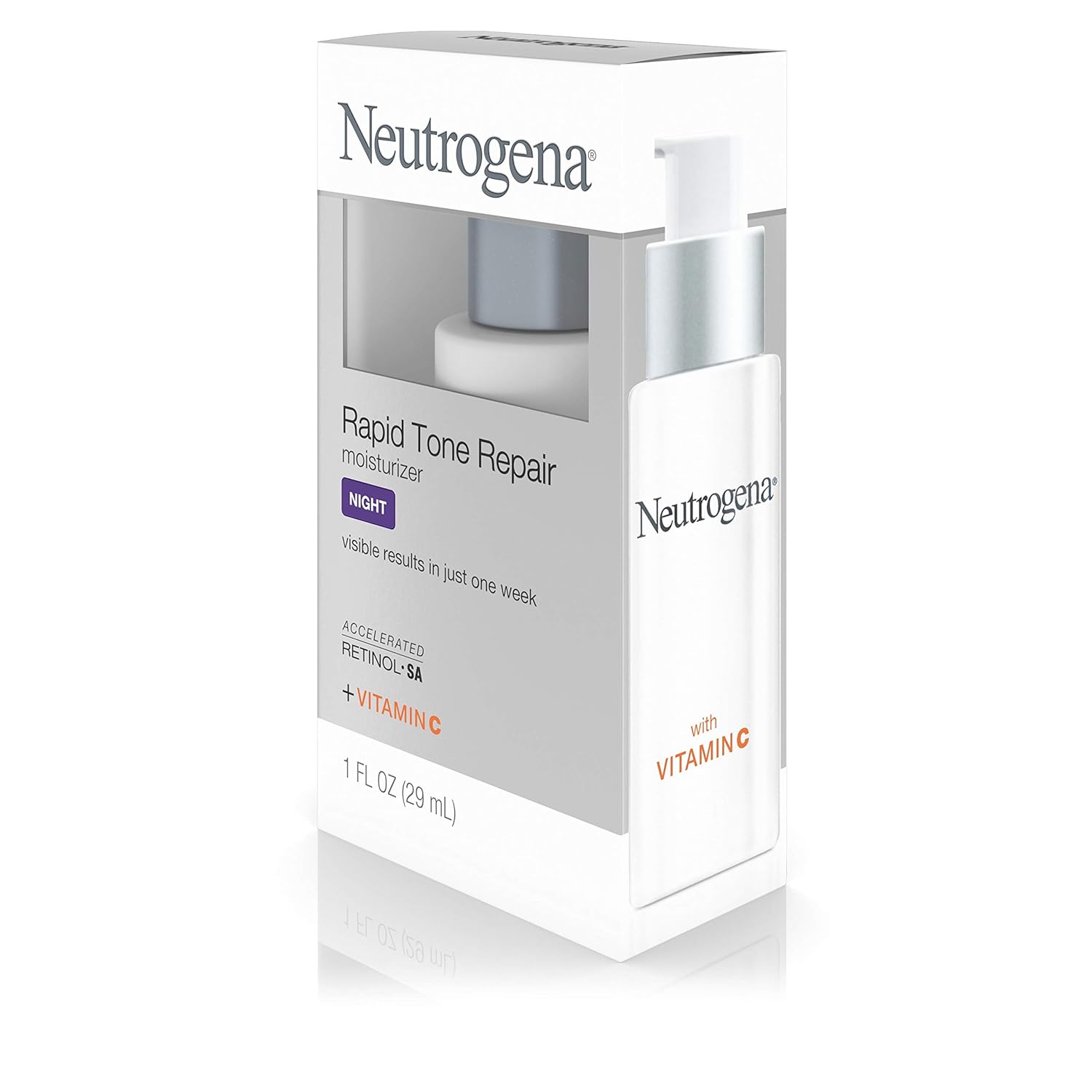 Neutrogena Rapid Tone Repair Night Cream with Retinol, Vitamin C and Hyaluronic Acid - Anti Wrinkle Face and Neck Moisturizer - Vitamin C, Retinol, Glycerin, Hyaluronic Acid, 1 fl. Oz