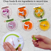 Brieftons QuickPull Manual Food Chopper: Large 4-Cup Powerful Hand Pull Chopper / Mincer / Mixer Blender to Chop Onion, Garlic, Vegetables, Fruits, Herbs for Salsa, Salad, Pesto, Puree, Indian Cooking