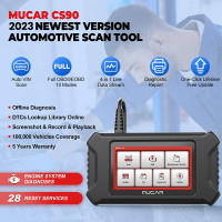 MUCAR OBD2 Scanner CS90 Scan Tool, Car Diagnostic Scanner, Check Engine Code Reader with 28 Reset IMMO/Oil/EPB/SAS/SRS/TPMS/BMS/SUS/Injector/ABS Bleed/Throttle Body, Battery Test, Free Upgrade Black