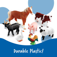 Learning Resources Jumbo Farm Animals - Horse Cow Sheep Chicken Goat Figurines, Barn Toys, Fine Motor Skills, Toddler Educational Playset, Montessori, Barnyard, Gifts For Boys and Girls