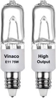 Vinaco E11 Light Bulb, 2PCS E11 Bulb Dimmable, JDE11 120V 75W Halogen Light Bulbs Long Lasting Lifespan, 2800K Warm White,T4 E11 Mini Candelabra Bulb with High Output 1150LM E11 Halogen Bulb 75.0