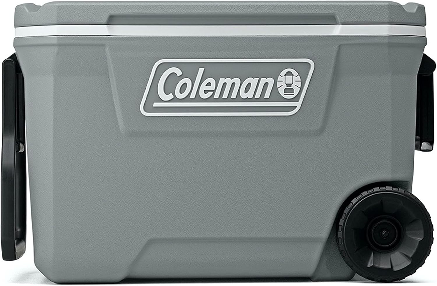 Coleman Classic Series Insulated Portable Wheeled Cooler, Leak-Resistant Outdoor Hard Cooler Keeps Ice up to 5 Days, 62-Quart 62qt Rock Grey