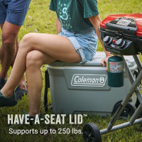 Coleman Classic Series Insulated Portable Wheeled Cooler, Leak-Resistant Outdoor Hard Cooler Keeps Ice up to 5 Days, 62-Quart 62qt Rock Grey