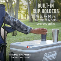Coleman Classic Series Insulated Portable Wheeled Cooler, Leak-Resistant Outdoor Hard Cooler Keeps Ice up to 5 Days, 62-Quart 62qt Rock Grey