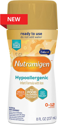 Enfamil Nutramigen Infant Formula, Hypoallergenic and Lactose Free Formula, Fast Relief from Severe Crying and Colic, DHA for Brain Support, 6 Liquid Bottles, 8 Fl Oz, (4 Count) 8oz RTU, Pack of 6