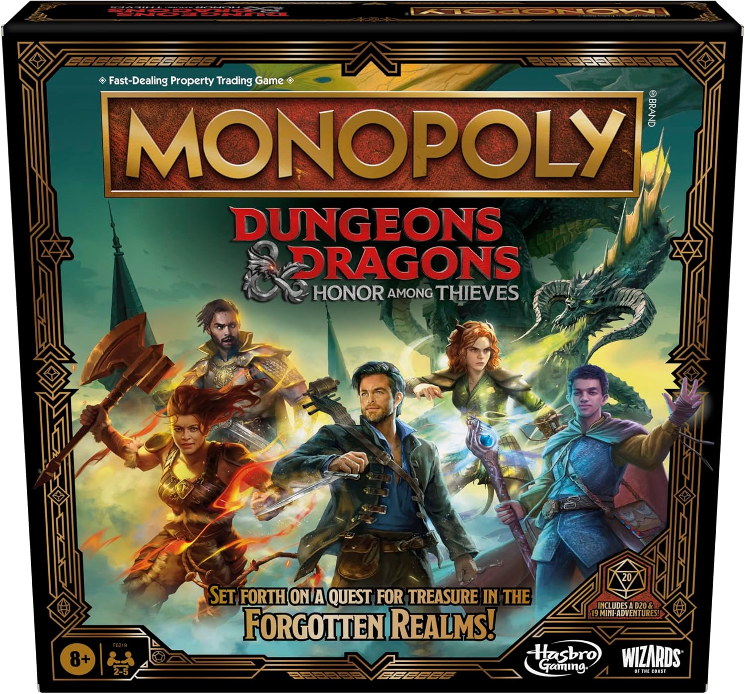 Hasbro Gaming Monopoly Dungeons & Dragons: Honor Among Thieves Game, Inspired by The D&D Movie, Monopoly D&D Board Game for 2-5 Players, Ages 8 and Up